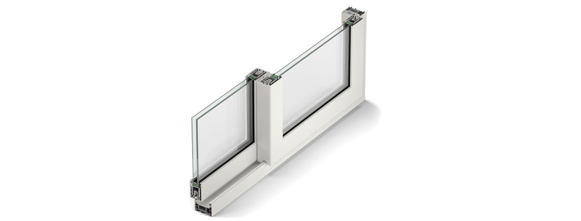 Janela SLINOVA de correr em PVC cor branca